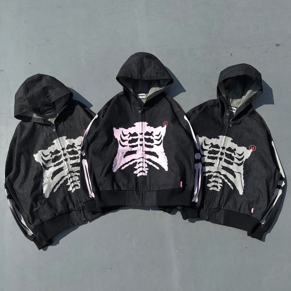 9090 Bone Rigid Denim Zip Hoodie 骨頭 拉鍊外套 NN2082