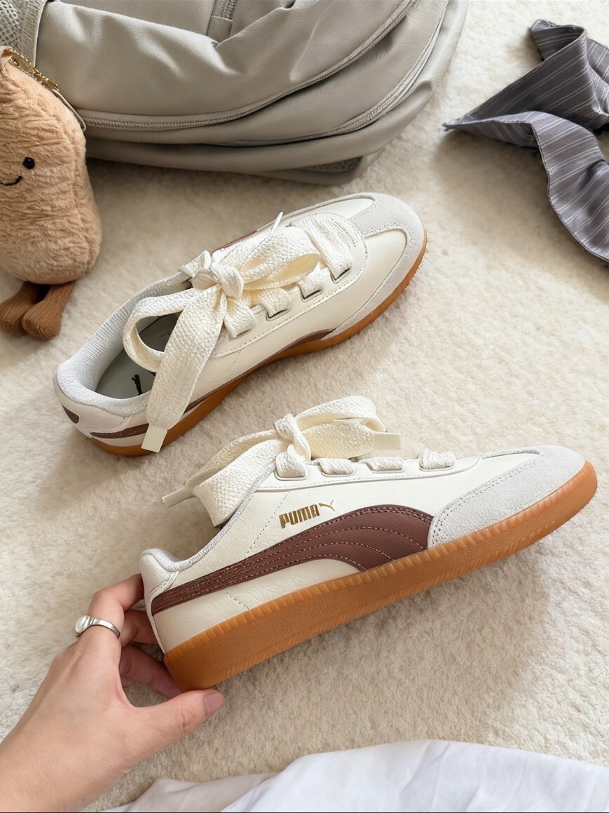 Puma 9-T Wide Lance復古麂皮 奶油可可