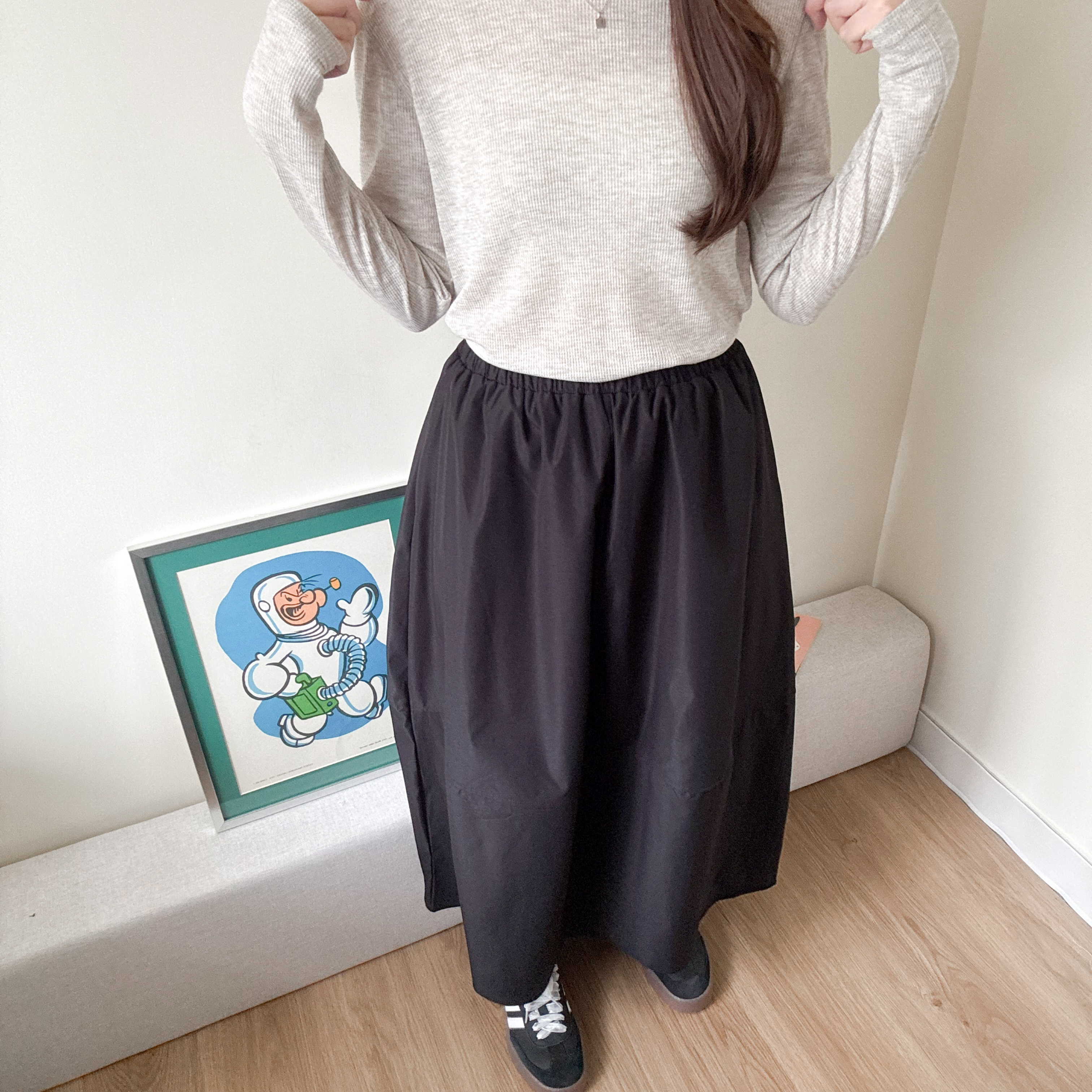 設計感弧形泡泡裙