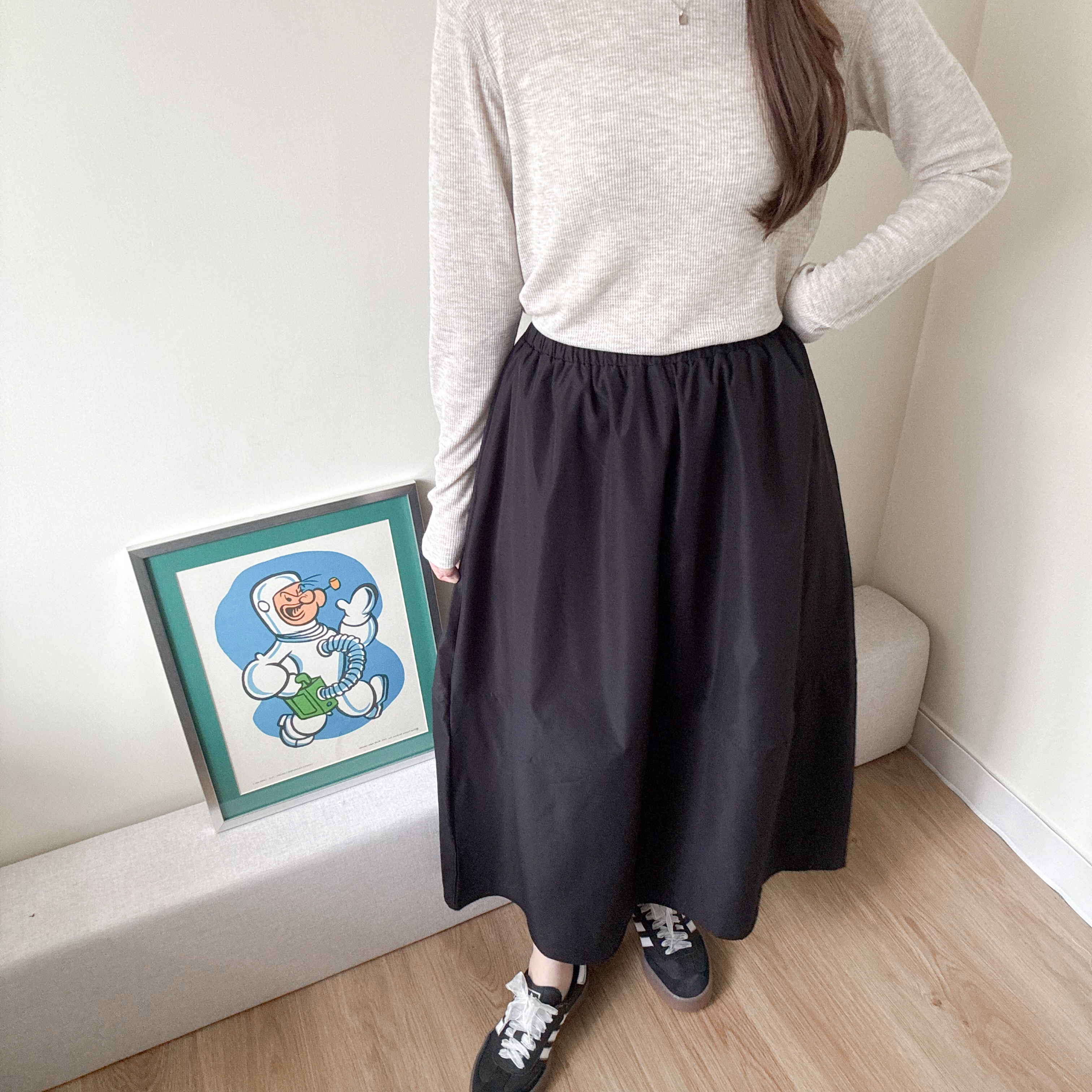 設計感弧形泡泡裙