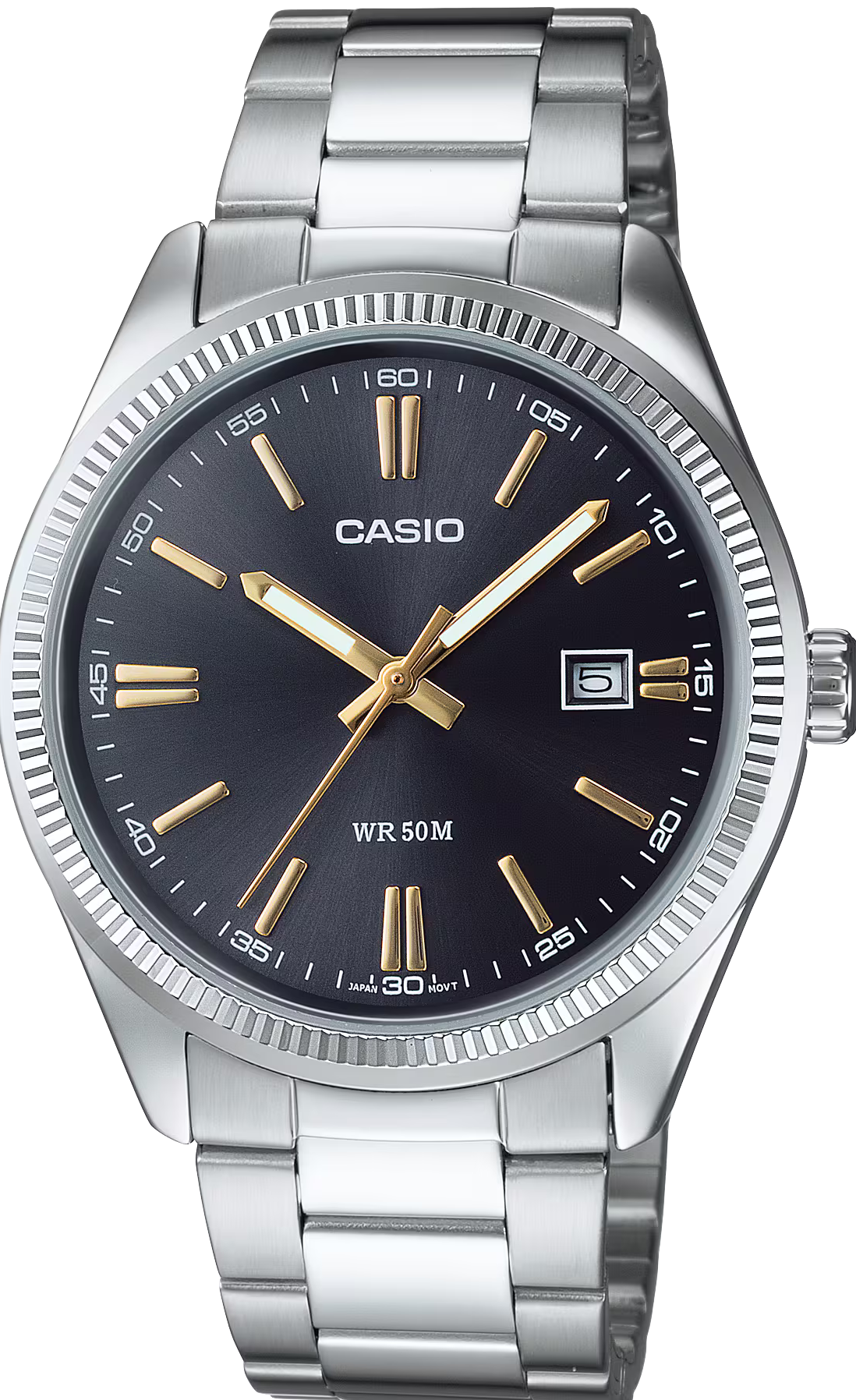萬年鐘錶 - CASIO 卡西歐   太陽光錶盤經典款指針不鏽鋼 男錶 MTP-1302D-1A2V 錶徑38.5MM