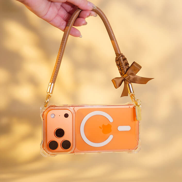 蝴蝶結緞帶皮革繩 (棕咖) 皮革手腕繩 手機掛繩 短掛繩