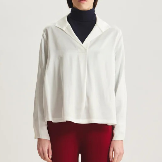 1IF0930-007 INES DE LA FRESSANGE Noa Top In Recycled Viscose White #15T007VI025 (C-EU-E)
