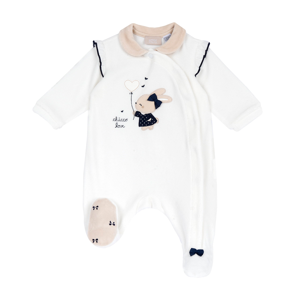 艾莉絲小兔-繡圖+荷葉有領前側開兔裝