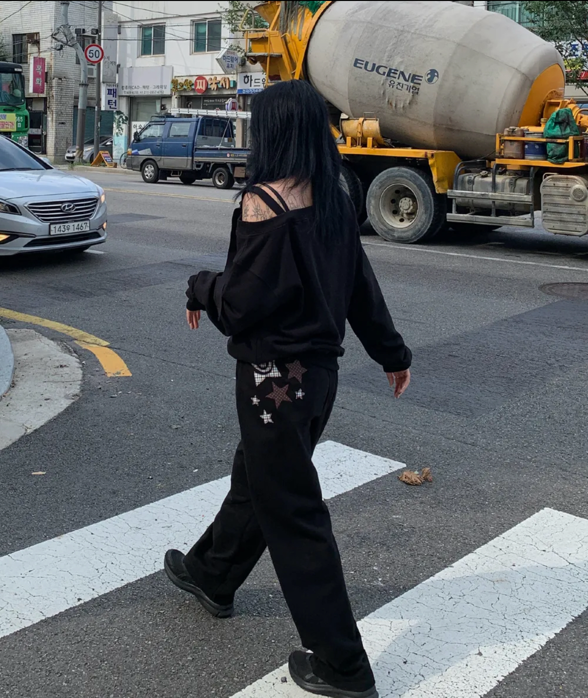 chicks - two stars pants (black)