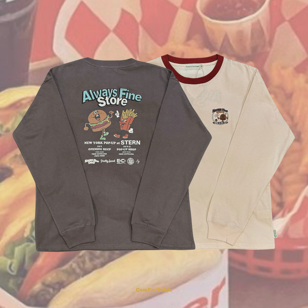 【POWER TO THE PEOPLE】漢堡薯條長袖TEE