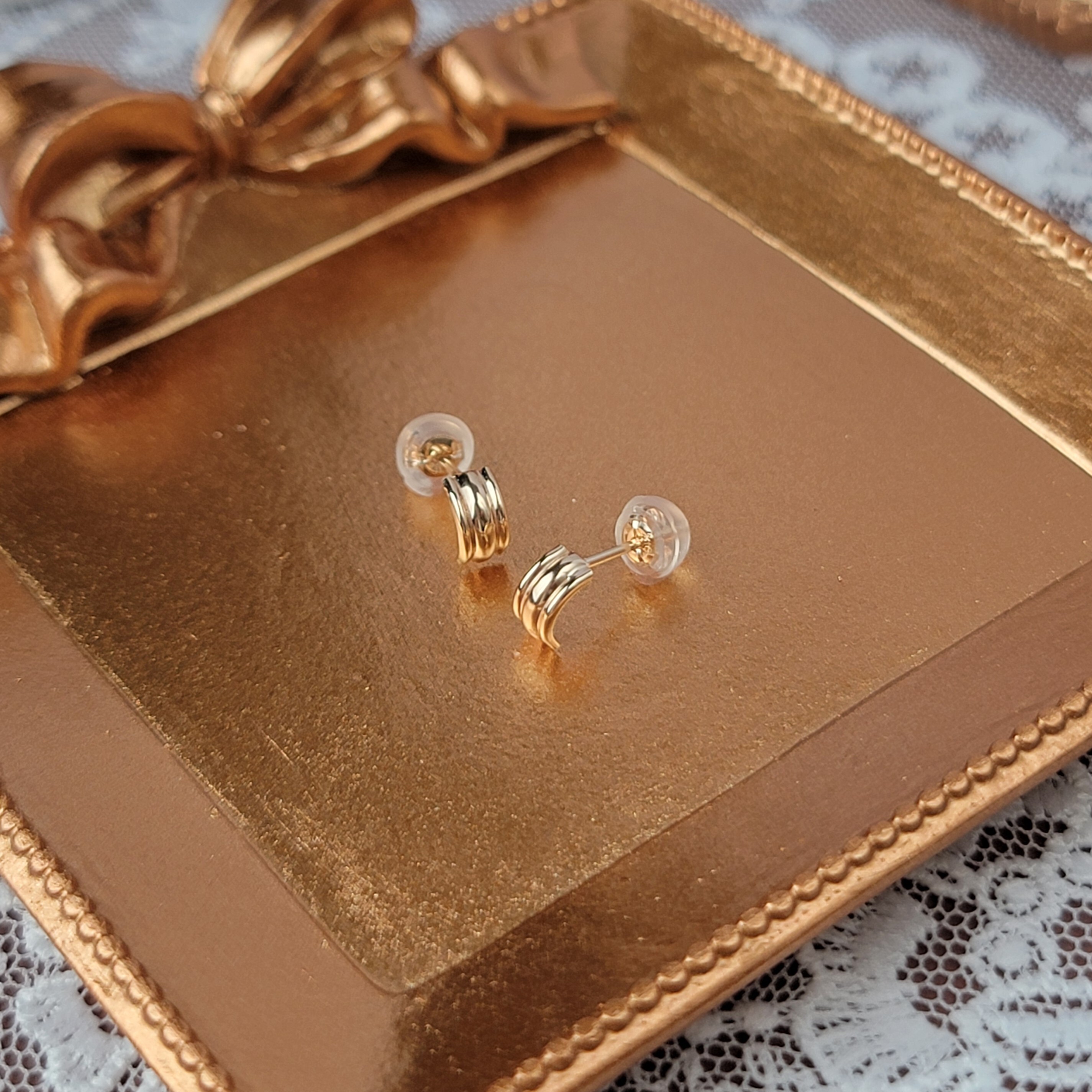 【me.luxe】K10圓弧巧緻耳環