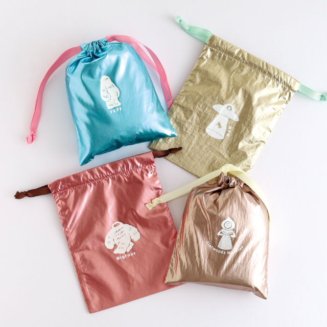 不明物體系列 迷你束口袋 金屬光澤｜日本STUDY HOLIC