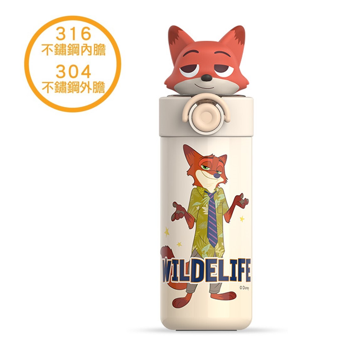 迪士尼優獸大都會| 3D吸管保溫杯 保溫瓶|阿力(450ml)