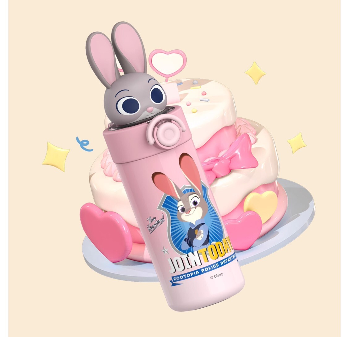 迪士尼優獸大都會| 3D吸管保溫杯 保溫瓶|朱迪(450ml)