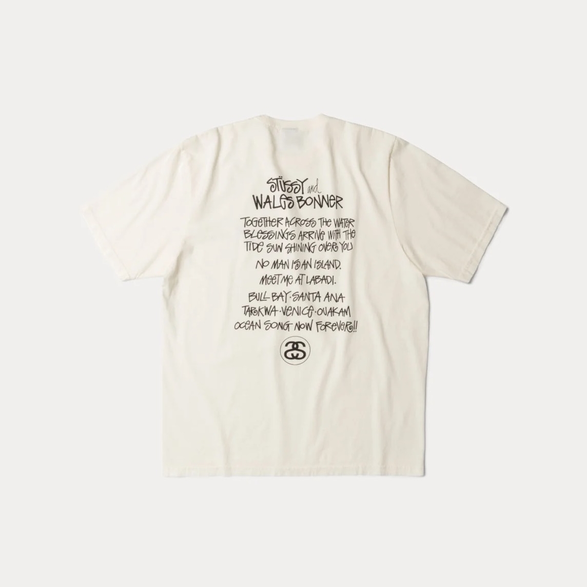 STUSSY x WALES BONNER OCEAN SONG TEE 聯名 字體 短袖