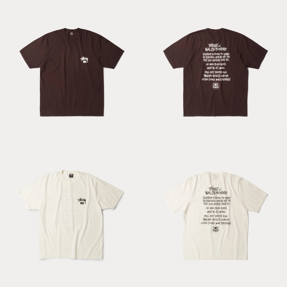 STUSSY x WALES BONNER OCEAN SONG TEE 聯名 字體 短袖