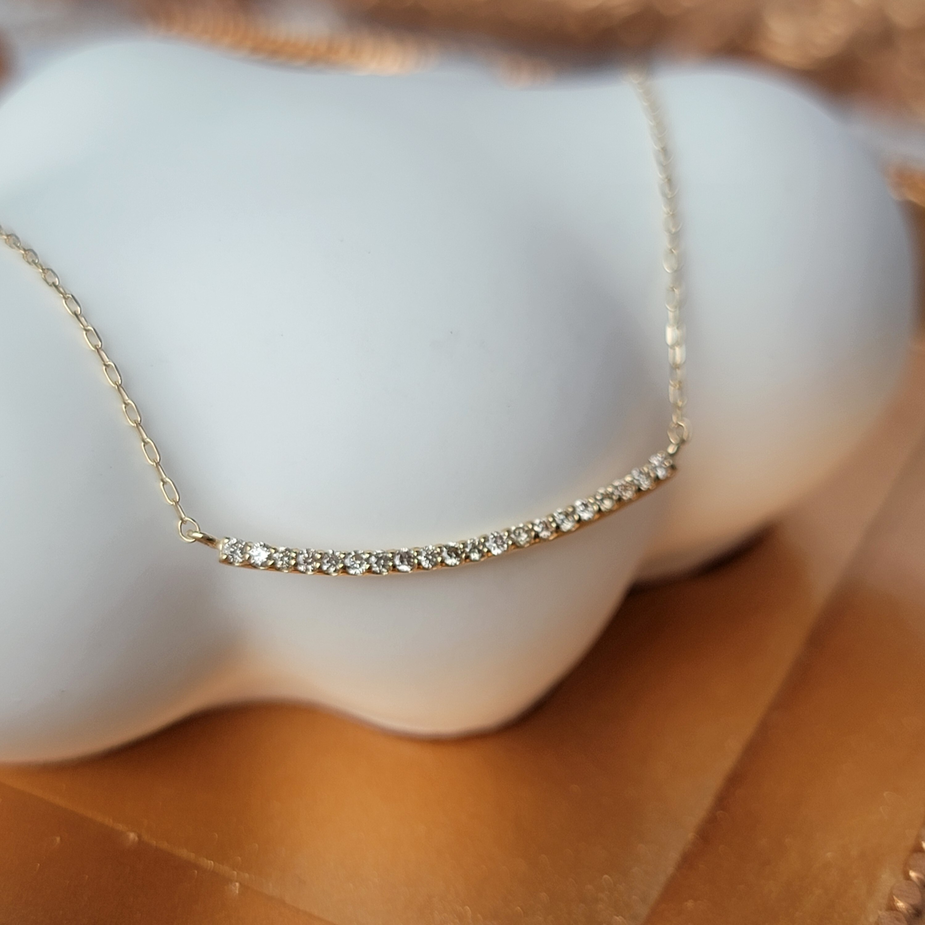 【me.luxe】K10纖細排鑽鍊-5、10分鑽