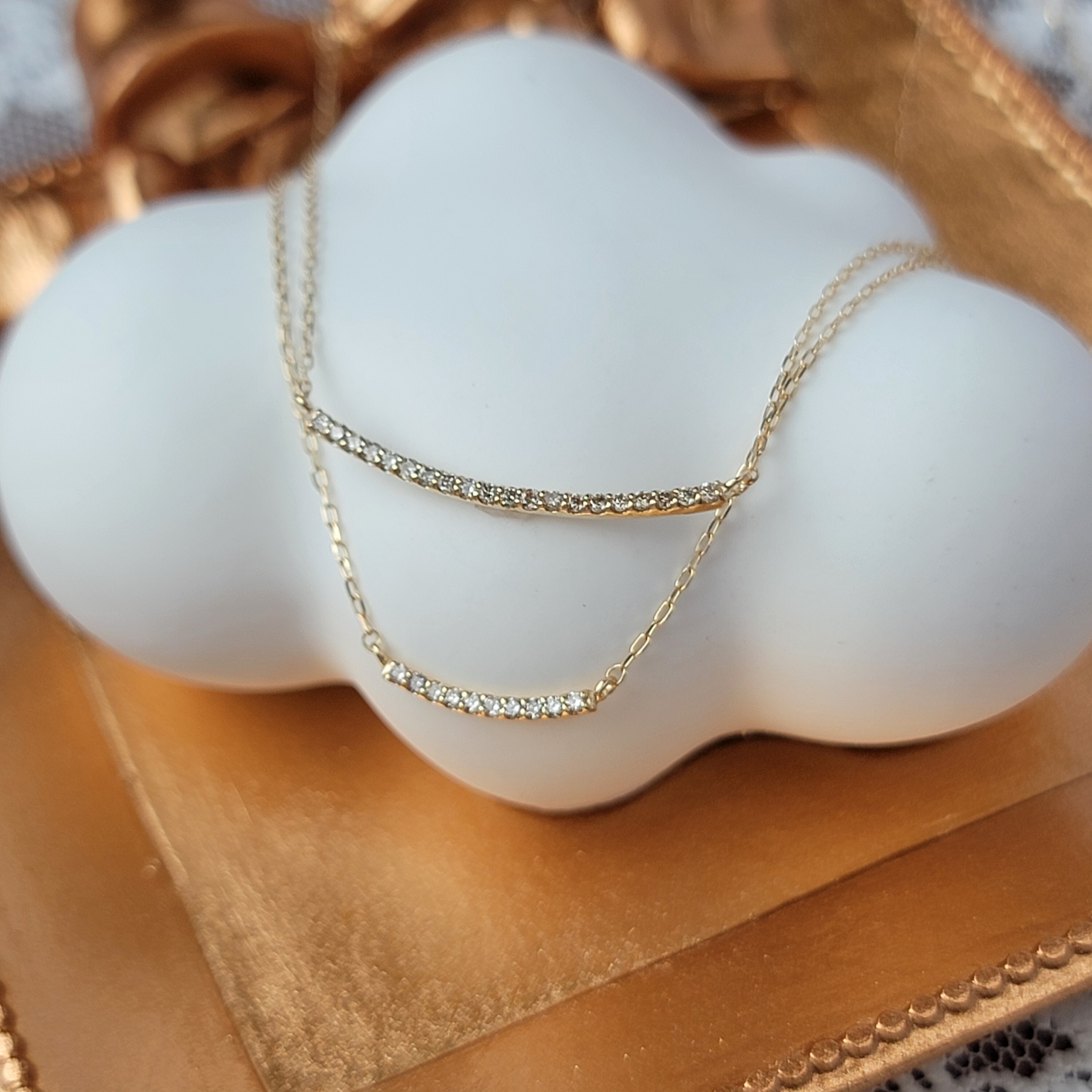 【me.luxe】K10纖細排鑽鍊-5、10分鑽