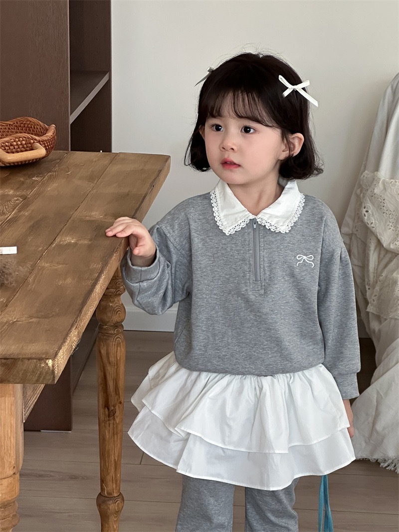 現貨90｜秋季花邊翻領兩件套 ·꒱ ‧₊˚