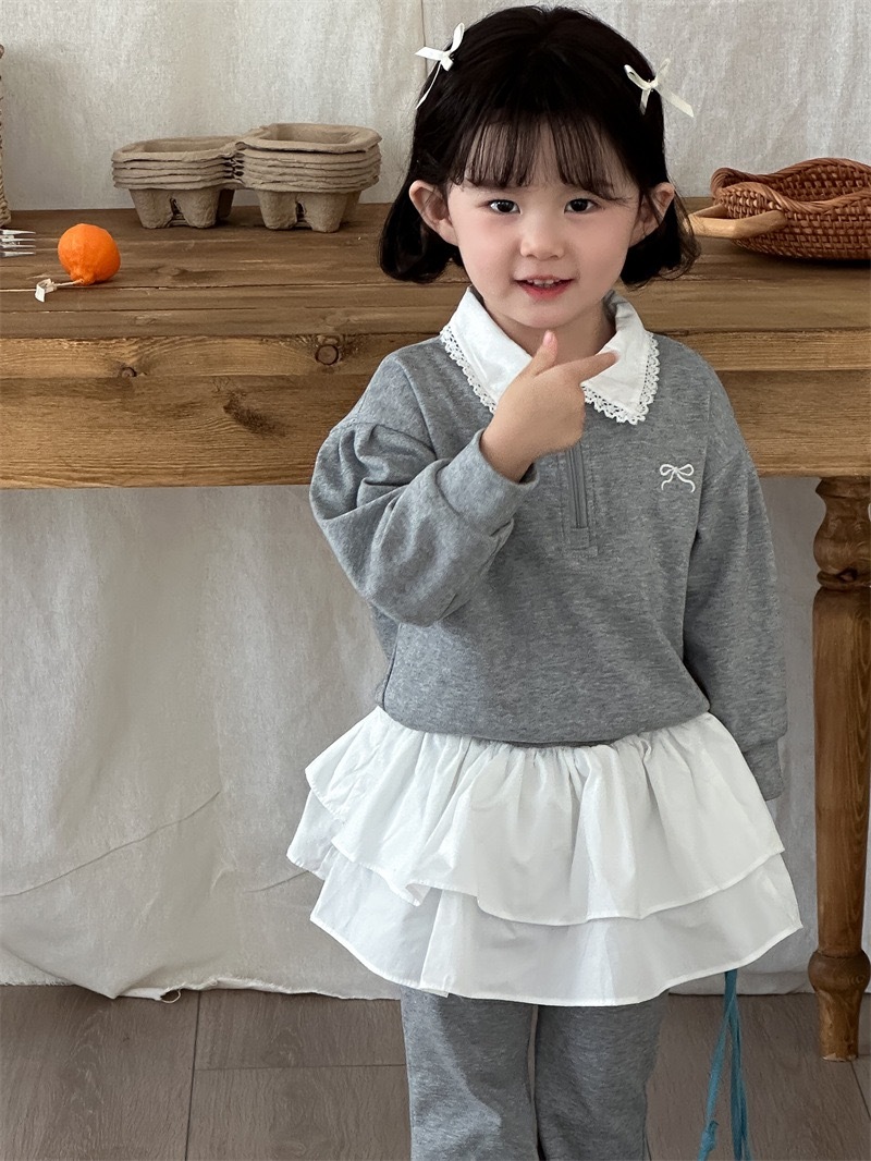 現貨90｜秋季花邊翻領兩件套 ·꒱ ‧₊˚