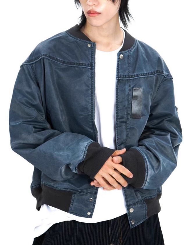 洗水淨色拉鍊外套 BALLOW-013JK