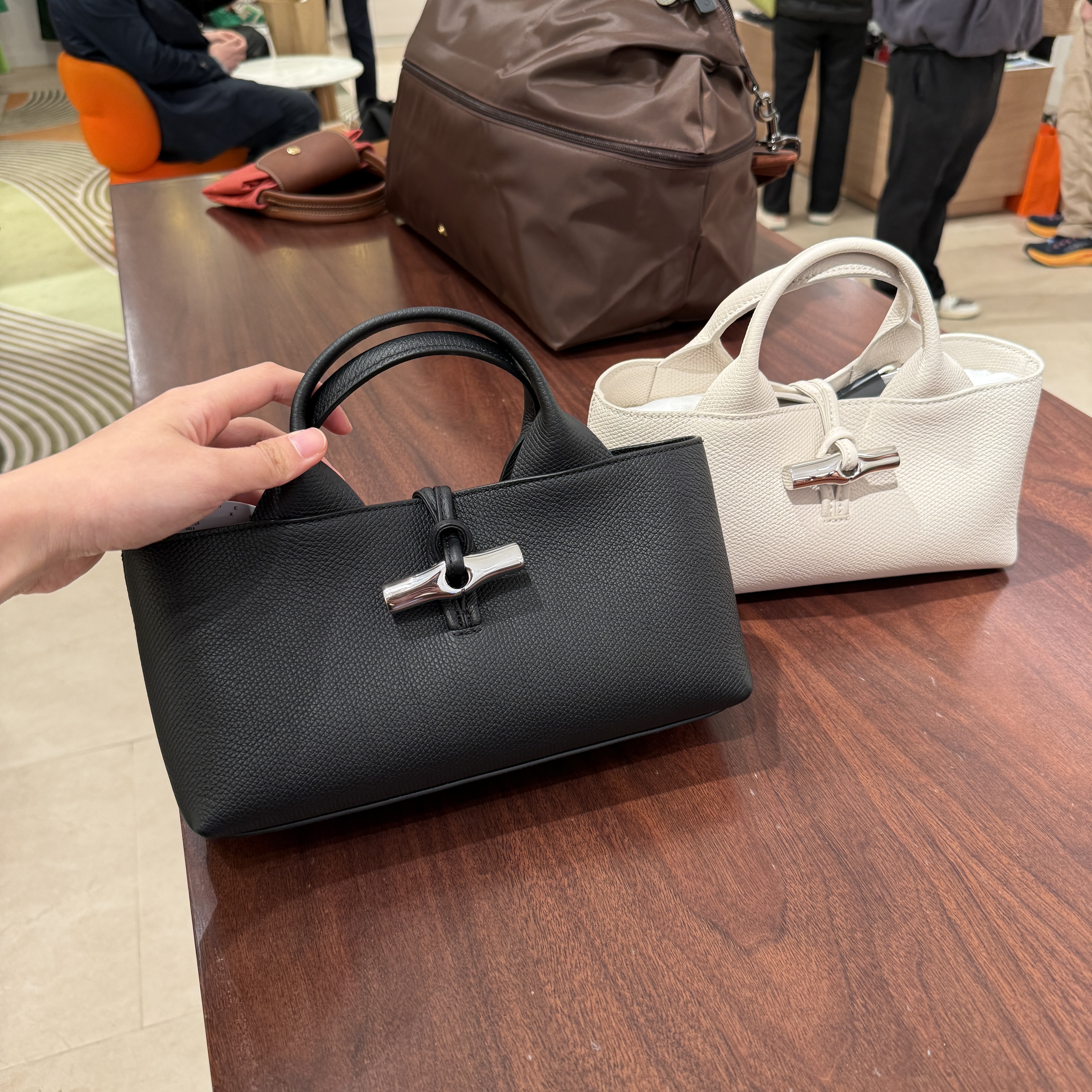 Longchamp bamboo buckle top handle mini bag 2 colors