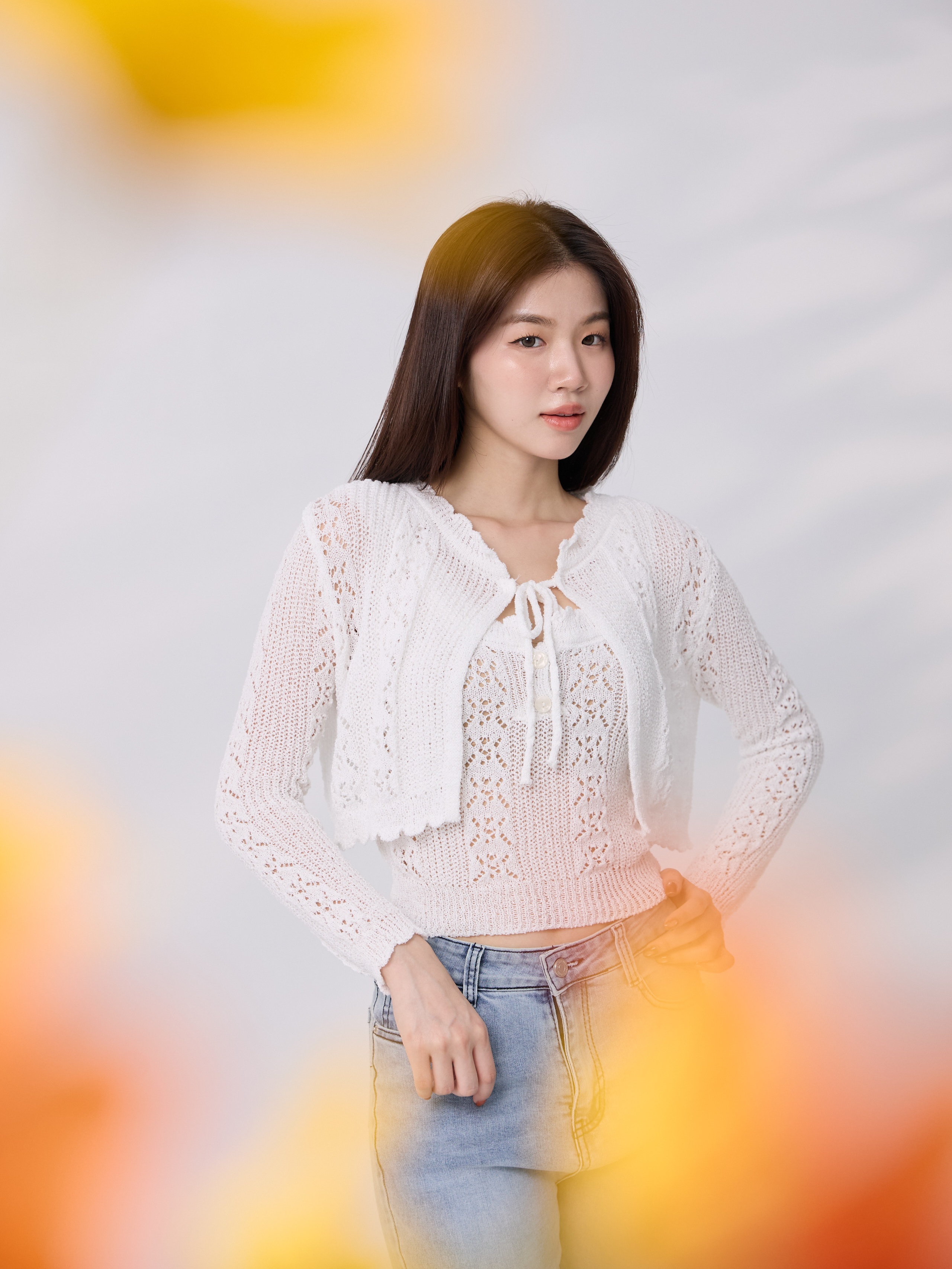 法朵Fado shop｜韓系雕花°❀.ೃ࿔* 背心+小外套 (套裝) 9163005 四色