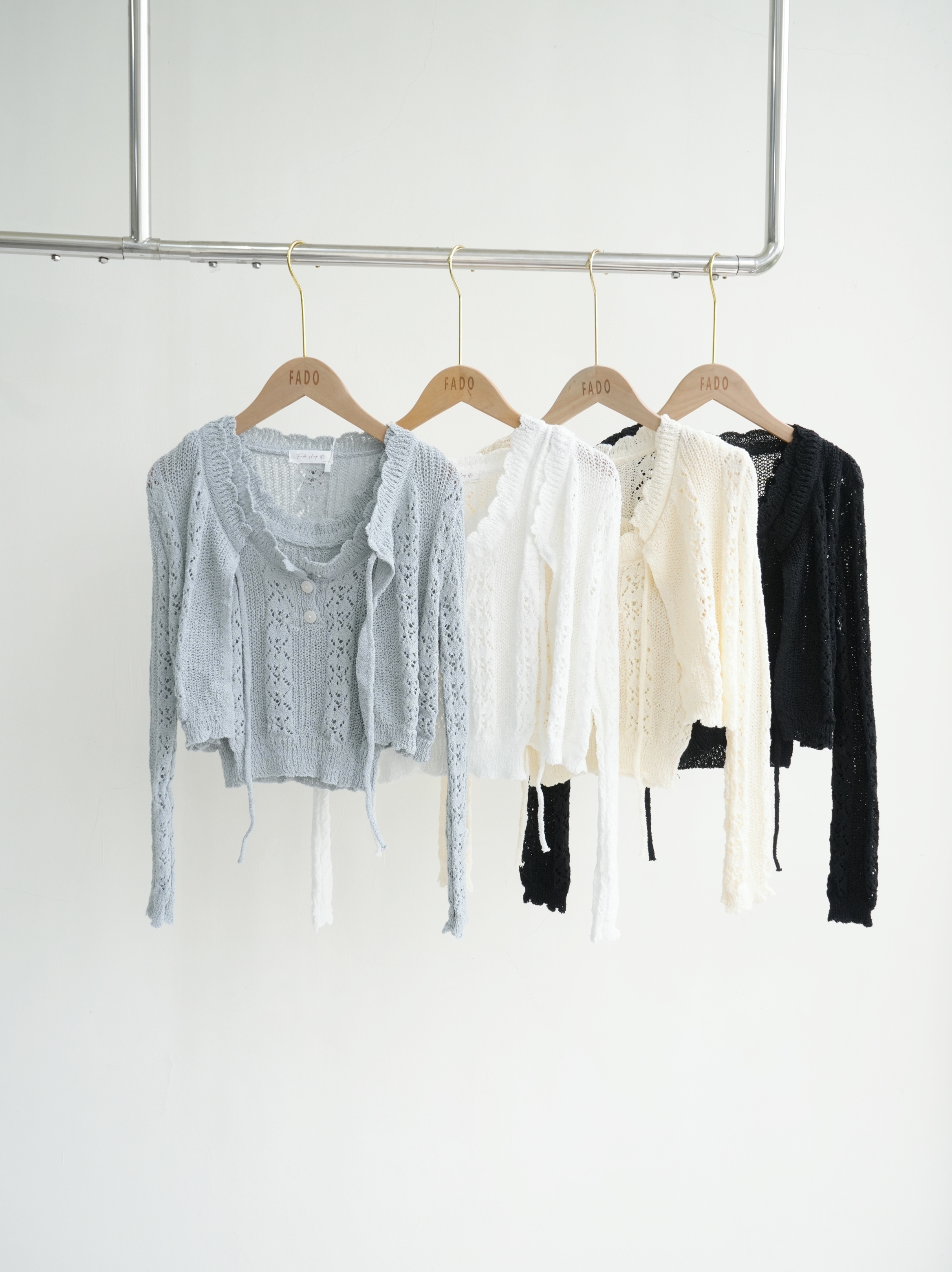 法朵Fado shop｜韓系雕花°❀.ೃ࿔* 背心+小外套 (套裝) 9163005 四色