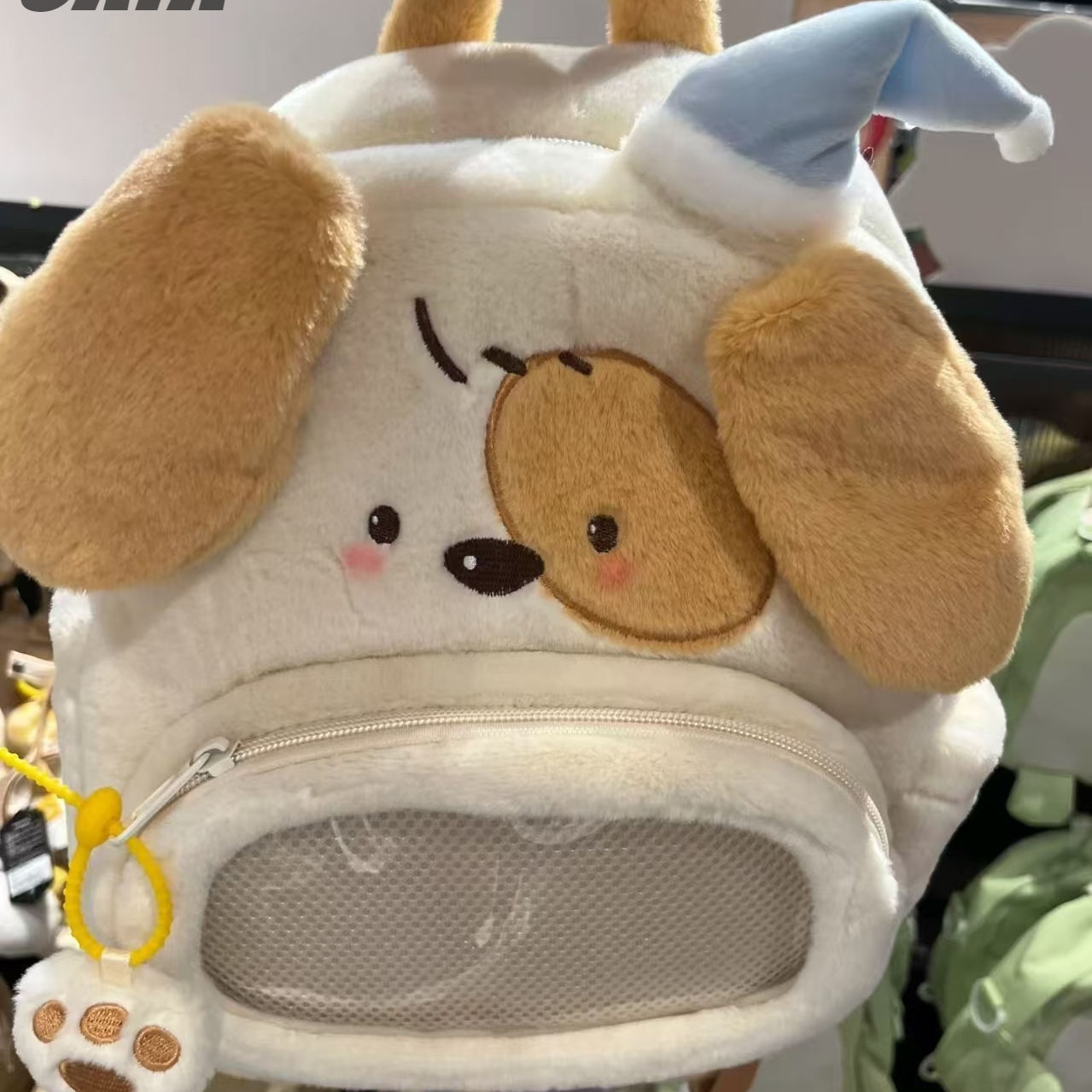 卡通毛绒可爱 开窗小书包