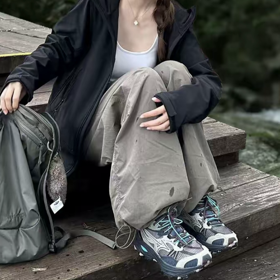 MIZUNO 美津濃 RACER ADV 十周年 聯名款 中國限定 戶外 機能 透氣 休閒鞋 慢跑鞋 岩石灰綠 D1GH241214