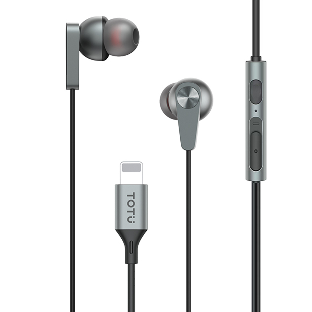 TOTU 拓途 Lightning/iPhone入耳式線控耳機 通話聽歌高清麥克風 可替換耳帽 HighFi系列 1.2M