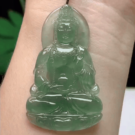 91032 翡翠冰種晴綠觀音