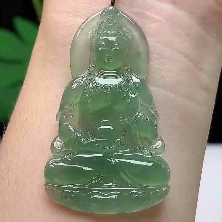 翡翠冰種晴綠觀音,天然翡翠A玉, 緬甸玉, Jade, Jadeite