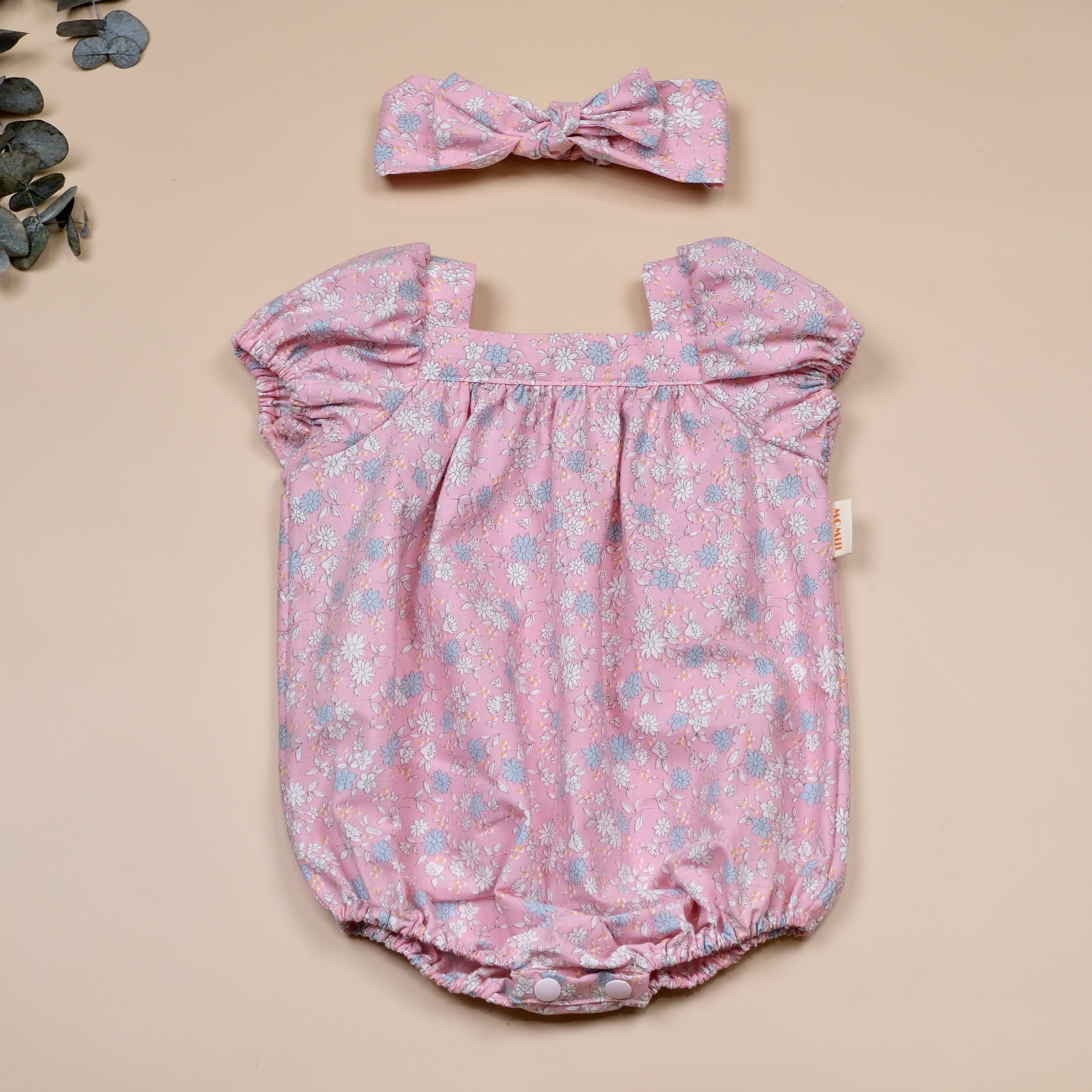 圓夢寶盒系列 ✪ 迷你雛菊粉紅 ✪ 手作嬰幼兒包袖包屁衣