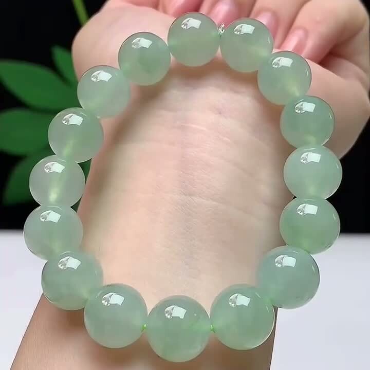 翡翠冰種飄花手串 (12.1mm直徑),天然翡翠A玉, 緬甸玉, Jade, Jadeite