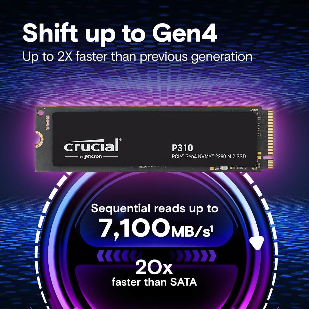 Crucial P310 PCle Gen4 NVMe 2280 M.2 SSD
