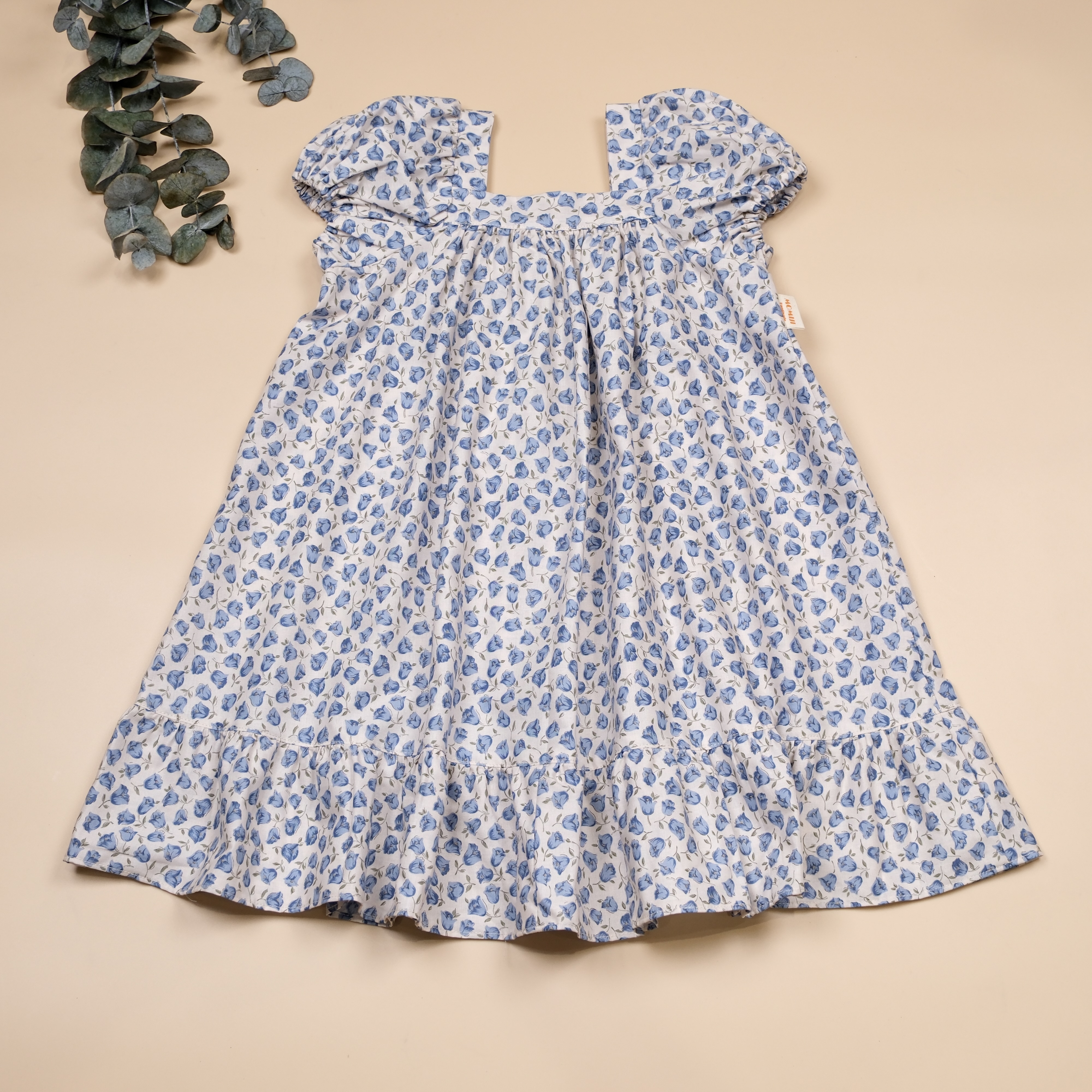 ✾ 藍調花影 ✾ 方領絮語包袖洋裝