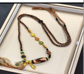 KKDU250812101  打灯虎牙天珠项链