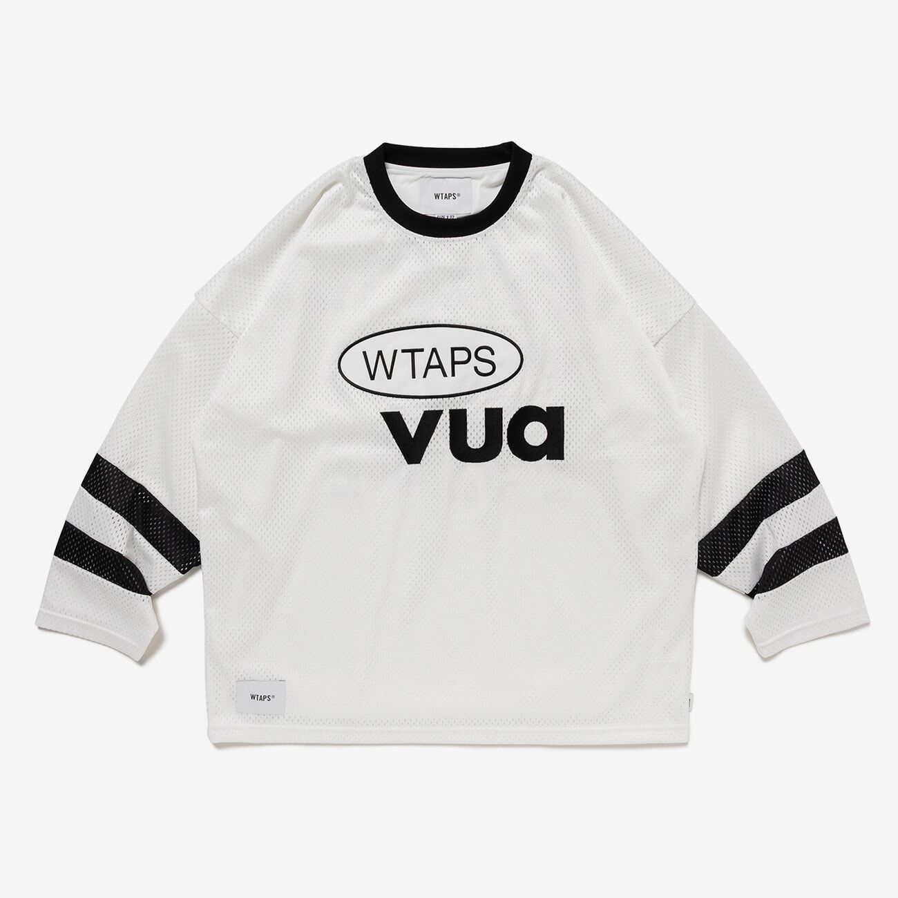 -(B3d02)-WTAPS NETMINDER / LS / POLY 冰球衫 刺繡貼花圖案 黑色-252ATDT-CSM21