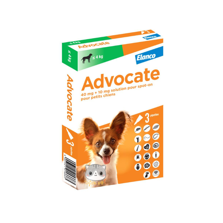 Elanco (Bayer) Advocate below 4kg for Dogs
