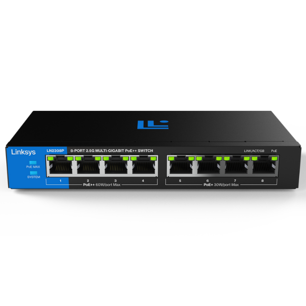 Linksys 8-Port 2.5G Multi-Gigabit Unmanaged PoE++ Switches 非網管型交換器 LN2308P