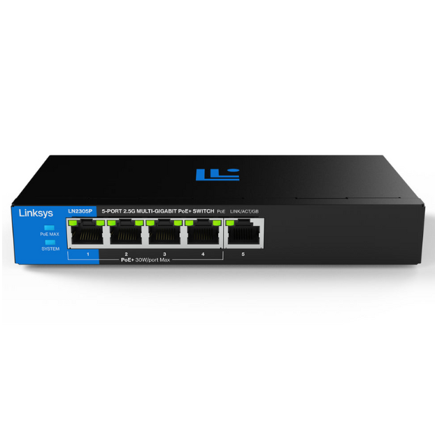 Linksys 5-Port 2.5G Multi-Gigabit Unmanaged PoE+ Switches 非網管型交換器 LN2305P