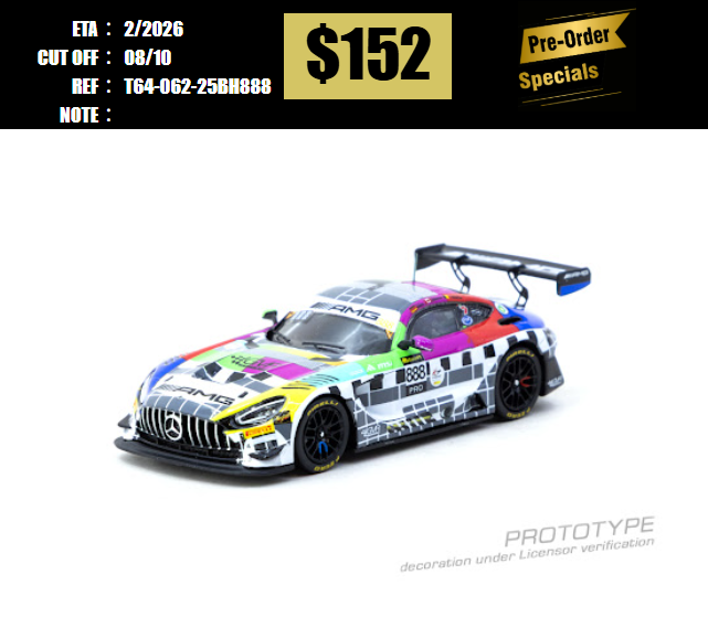 PO-$152 * TARMAC * 1:64 Mercedes-AMG GT3 Bathurst 12h 2025 GruppeM Racing [OD27/09]