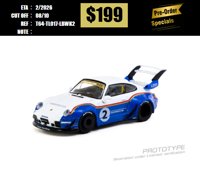 PO-$199 * TARMAC * 1:64 RWB 993 Liberty Walk [OD27/09]