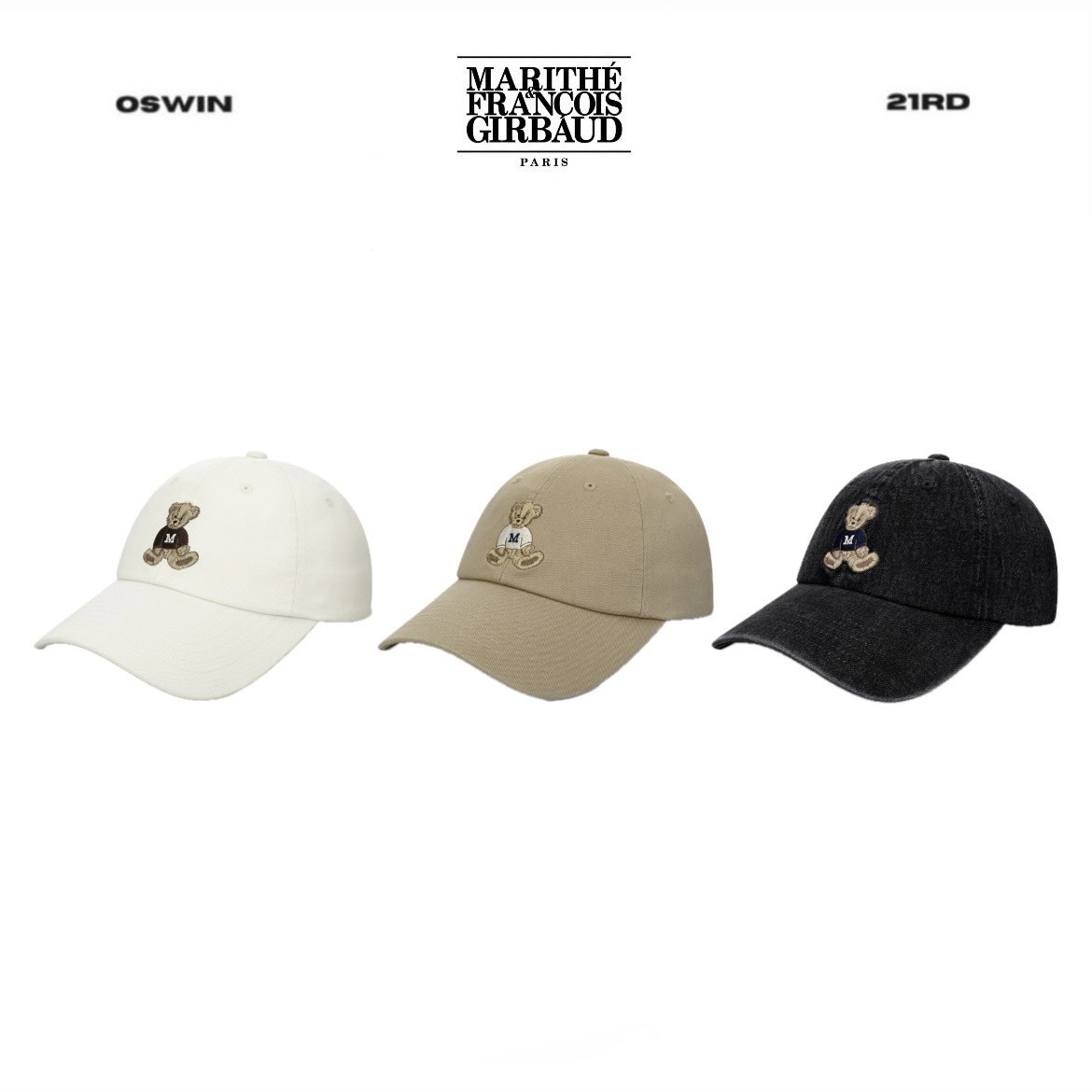 韓國 Marithe FRANCOIS Girbaud 小熊棒球帽