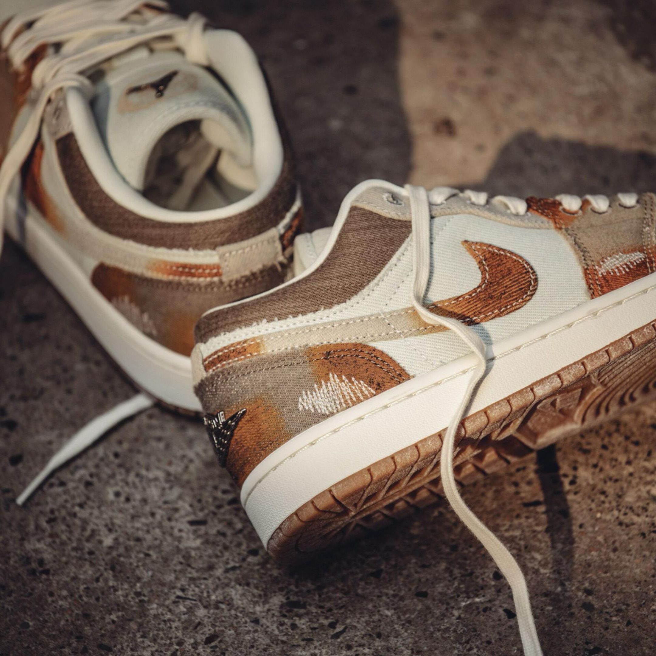 NICEDAY 代購 Air Jordan 1 Low 丹寧 變色 灰棕 白棕 縫線 復古 牛仔 漸層 噴漆 IM6664-991