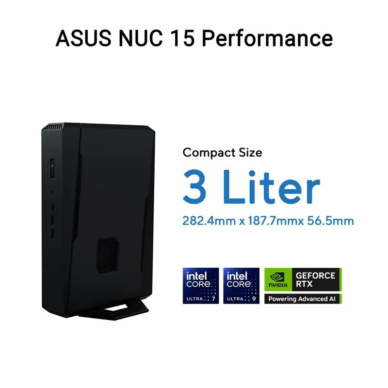 ASUS NUC 15 Performance Mini PC 準系統迷你電腦 - Intel® Core™ Ultra 9 275H/ 7 255HX丨 GeForce RTX5070 / 5060丨WiFi 7
