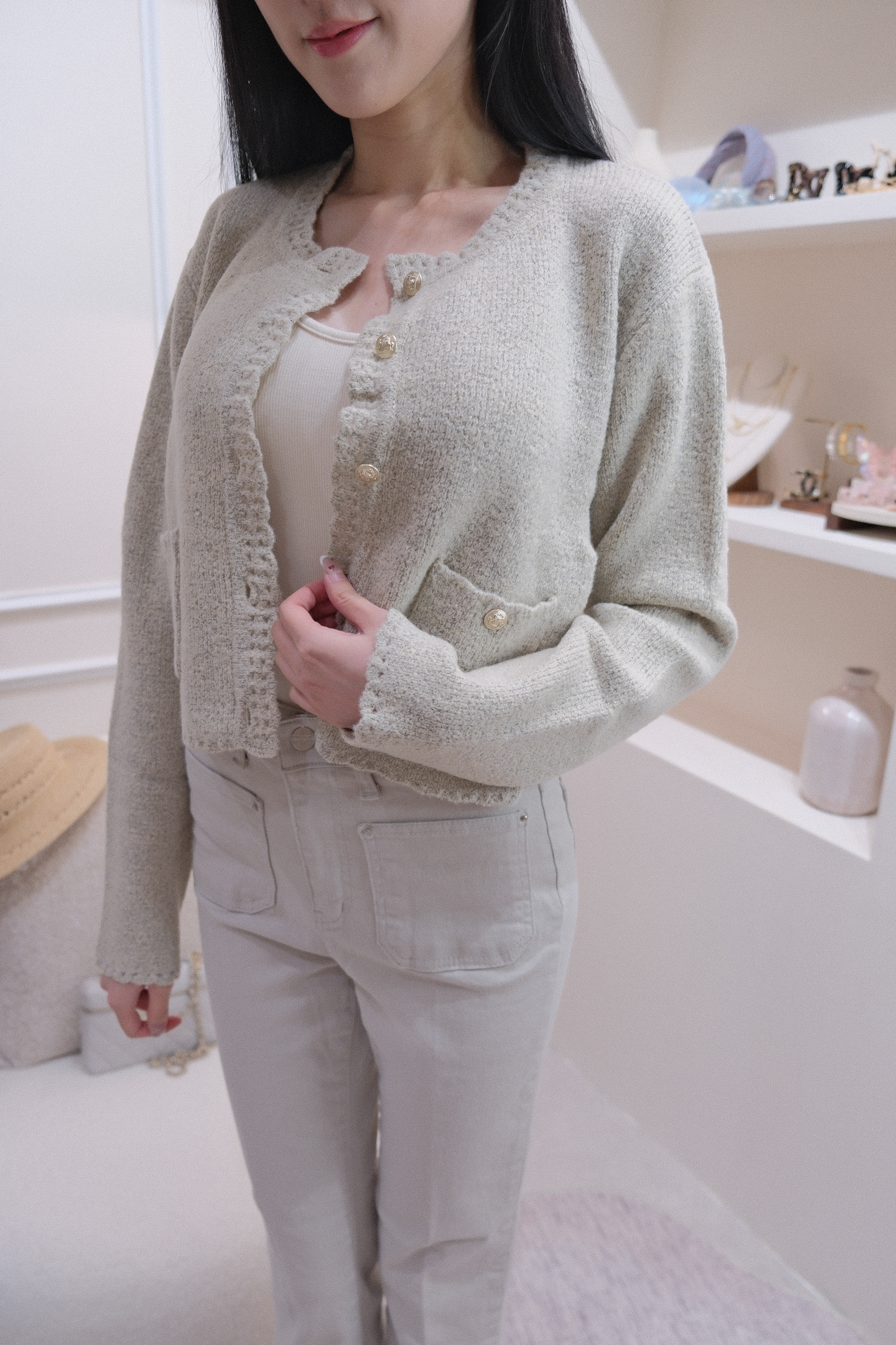 氣質縷空Wool% Cardigan