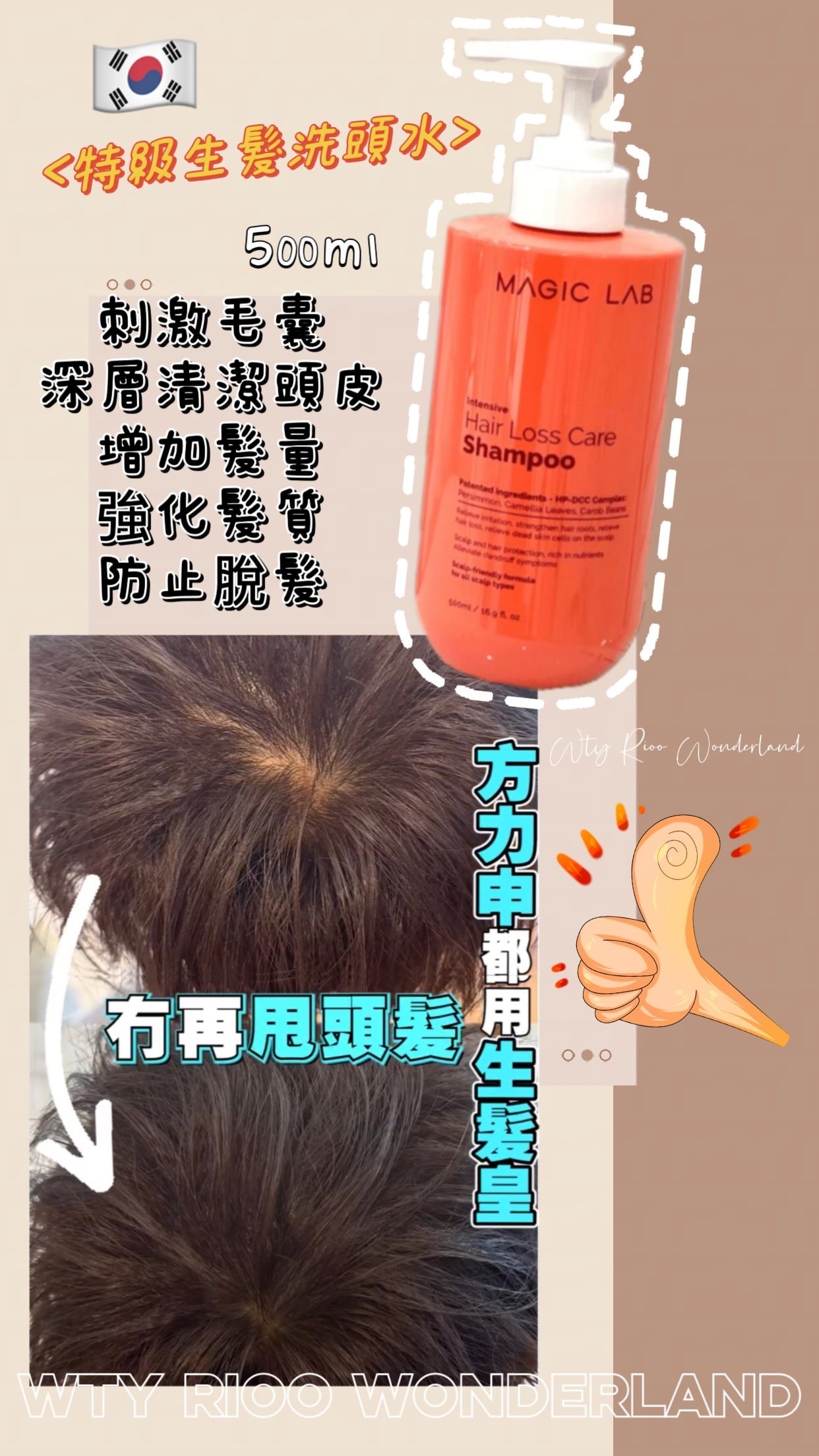 W101012韓國特級洗頭水500ml