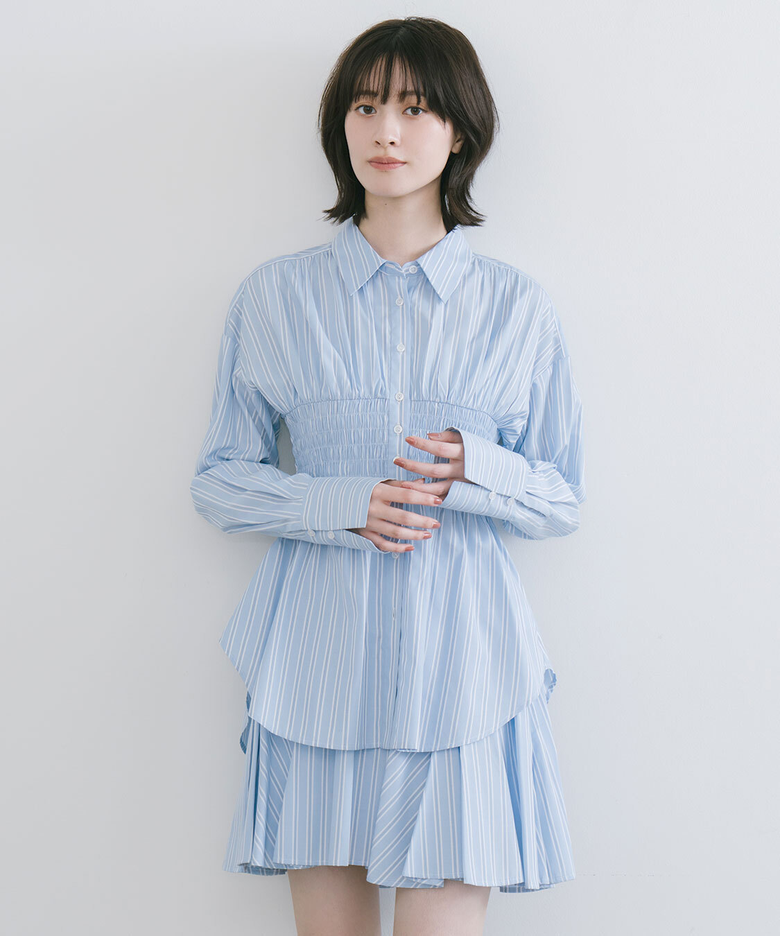 [預購] 折扣 COCO DEAL 抽褶腰身襯衫