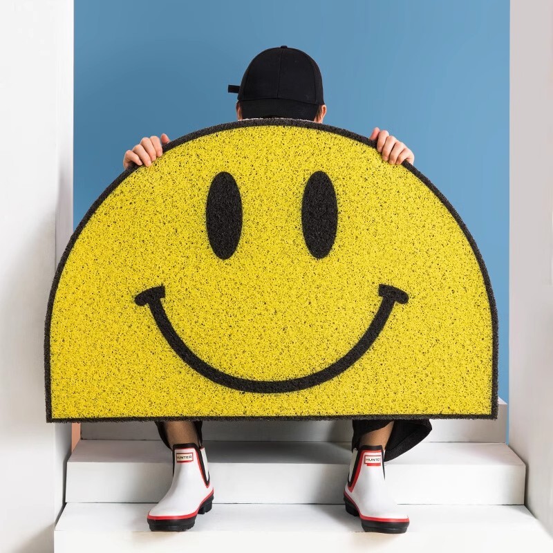 《6269》可愛笑臉半圓絲圈地墊