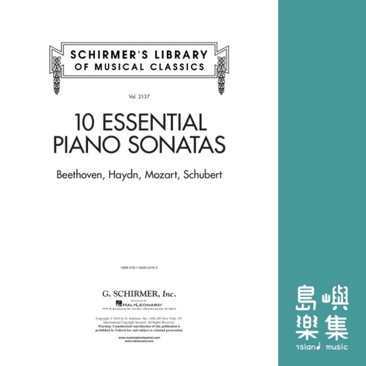 10 Essential Piano Sonatas – Beethoven, Haydn, Mozart, Schubert. | Schirmer's Library of Musical Classics – Volume 2137