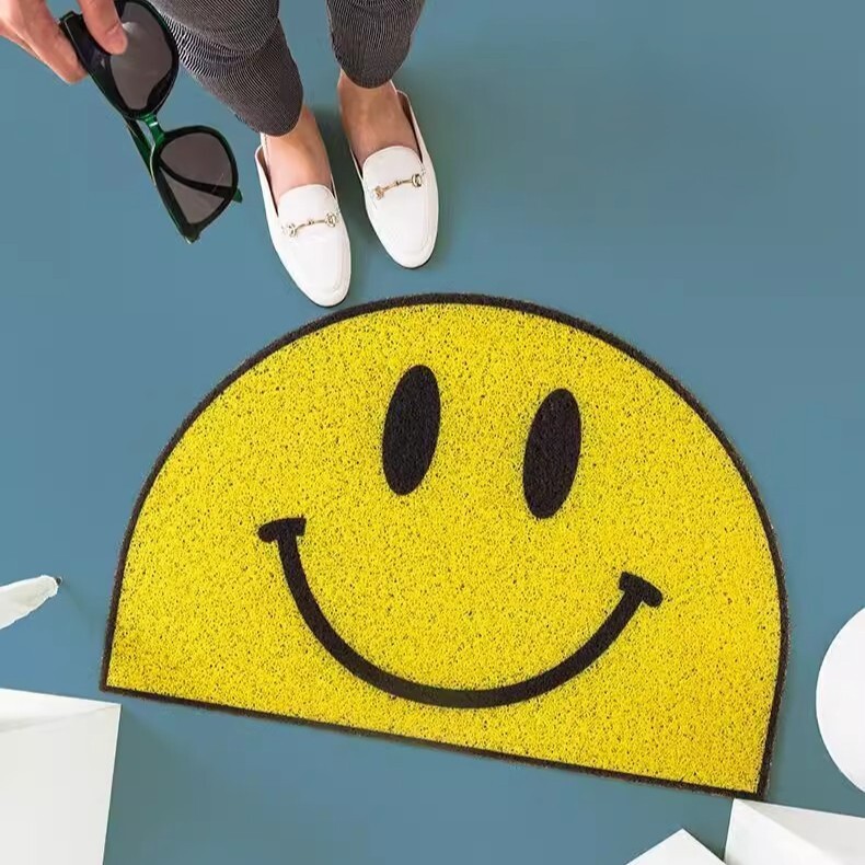 《6269》可愛笑臉半圓絲圈地墊