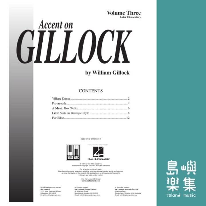 Accent on Gillock Volume 3 | Later Elementary Level